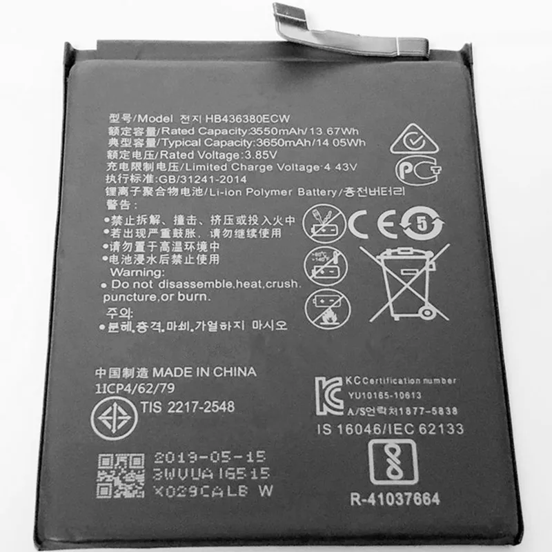 3 85 В 3650 мАч HB436380ECW для Huawei P30 задняя фотография | Мобильные телефоны и аксессуары