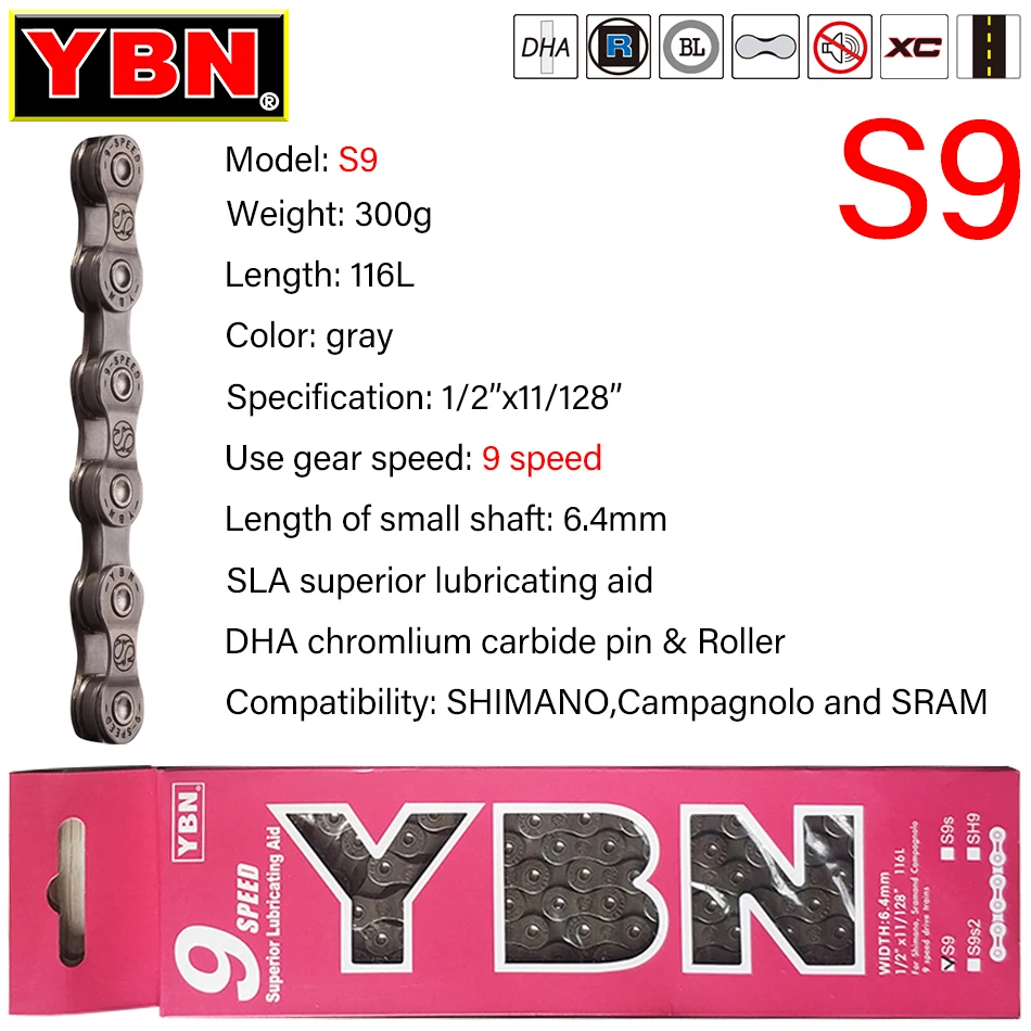 YBN велосипедная цепь 8/9/10/1/12 скоростная горная для дорожного велосипеда