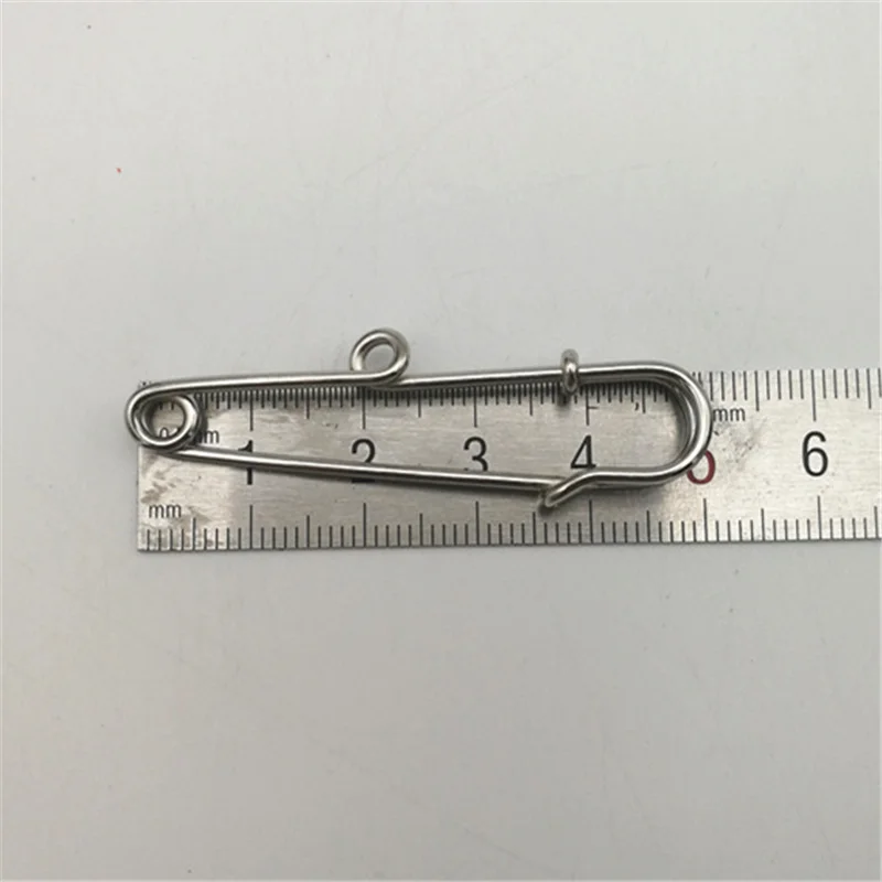 100 шт. 5 см 1 петля большие безопасные булавки серебряного цвета Броши Булавки DIY