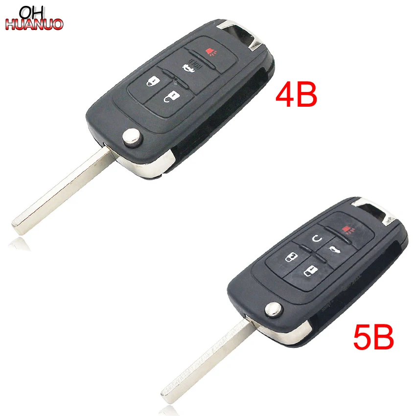 Откидной складной чехол для ключей с 4/5 кнопками 3 + 1 кнопки Chevrolet Cruze /Camaro/Volt/Spark/