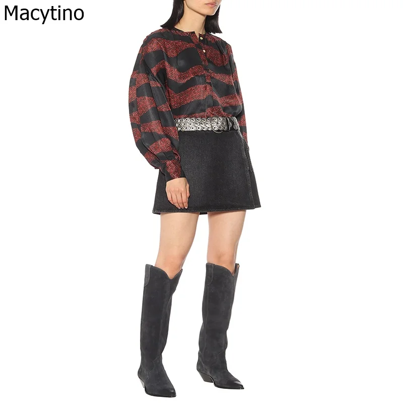 Сапоги женские замшевые до колена заостренный носок каблук-шпилька однотонные