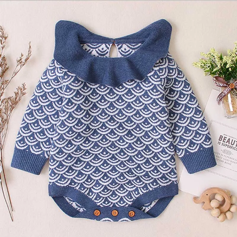 Вязаный свитер принцессы для новорожденных девочек 0-24 месяцев боди мягкие топы