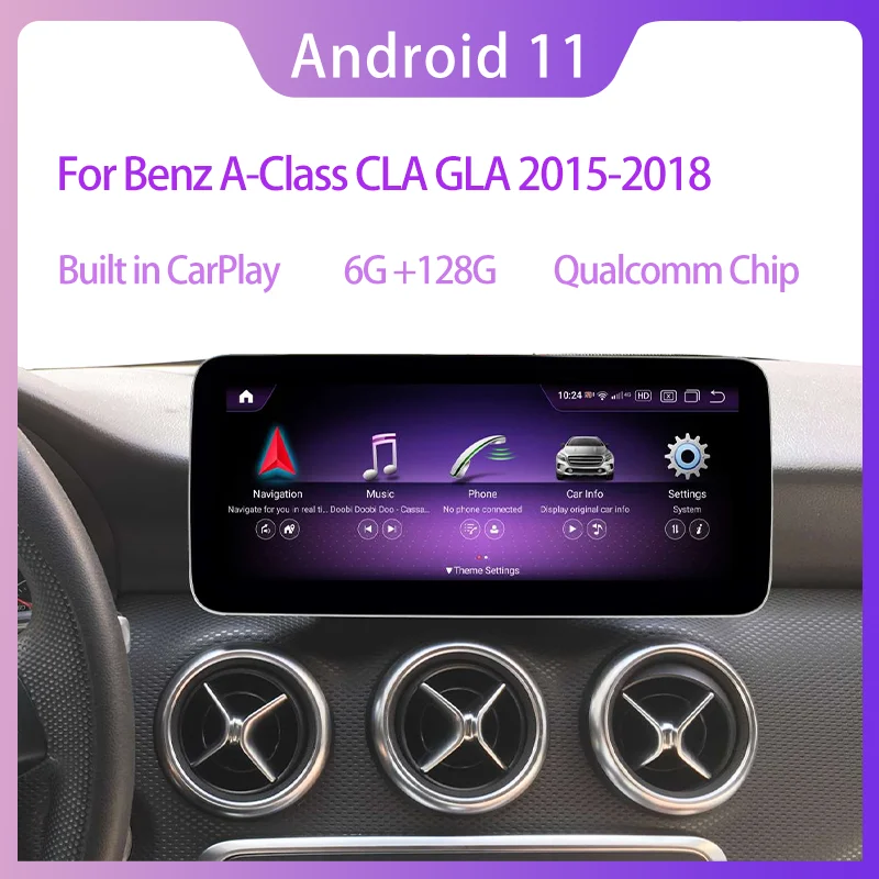 10 25/12 5 дюймов Android 11 дисплей 4G для Benz CLA GLA A Class W176 2015-2018 автомобильный радиоприемник