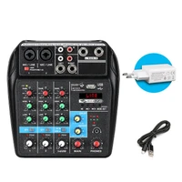 4 channels mini usb audio mixer sound mixing console with bluetooth sound card