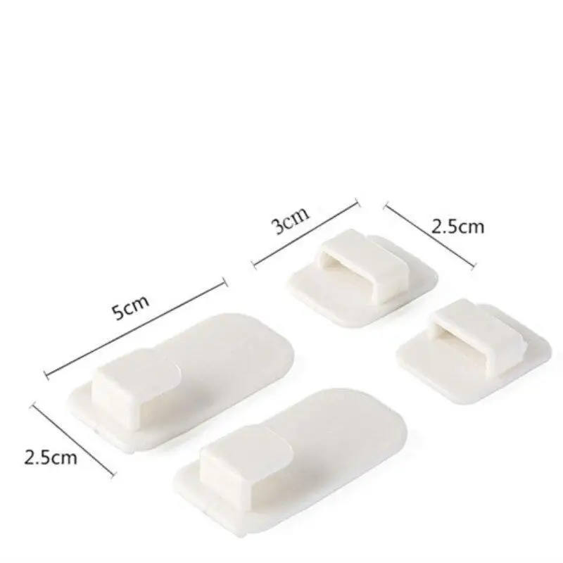 

2 Pairs Sticky Hook Set Plastic Hooks TV Air Conditioner Remote Control Key Practical Wall Storage Holder Strong Hanger