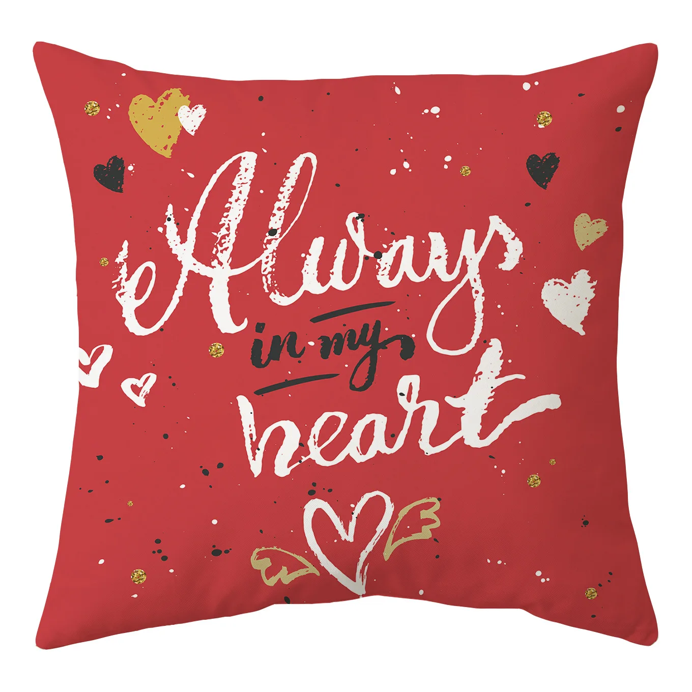 

2020 Happy Valentines Day Pillow Cases Cushion Cover Polyester Red Heart Love Print Throw Pillow Case Home Decoration Pillowcase