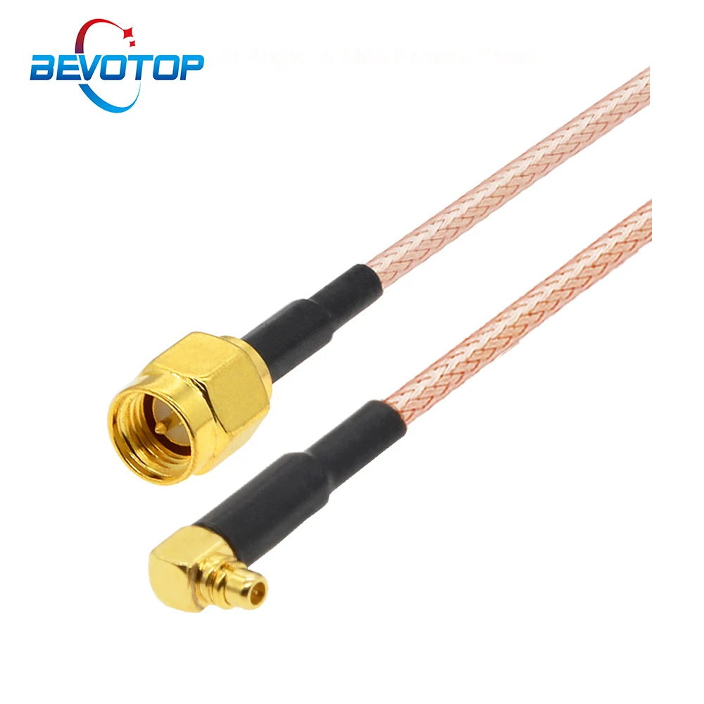 

100PCS/LOT MMCX Male Right Angle to SMA Male Plug RG316 Pigtail Jumper RF Coaxial Cable MMCX to SMA Extension Low Loss Cable