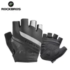 Велосипедные перчатки ROCKBROS, спортивные противоударные износостойкие дышащие, с открытыми пальцами, для мужчин и женщин, для горных велосипедов