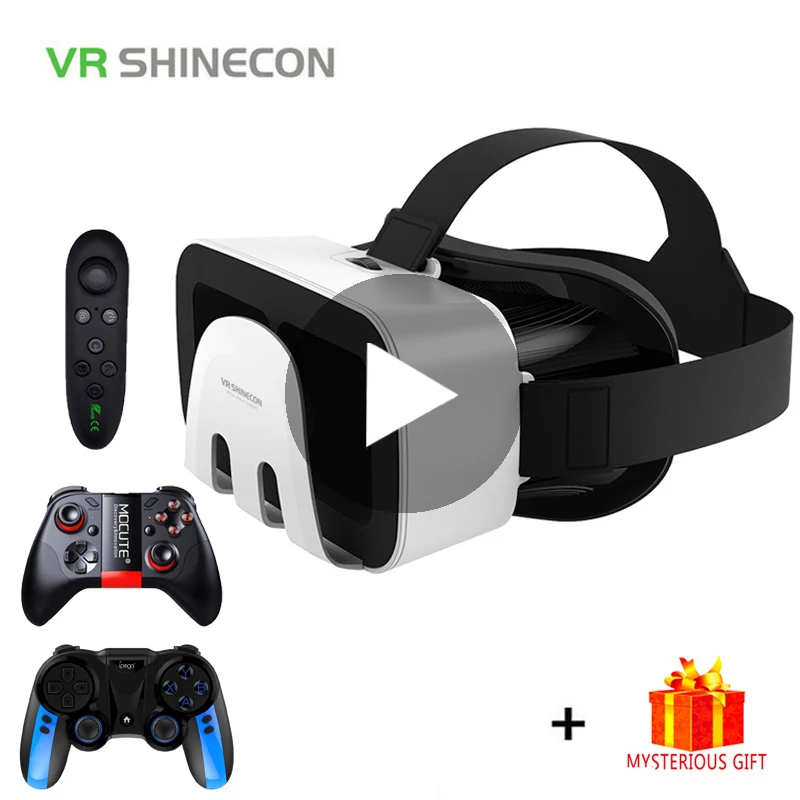 VR Shinecon G03B вр смарт видео виар шлем 3D очки виртуальной реальности для iPhone Android