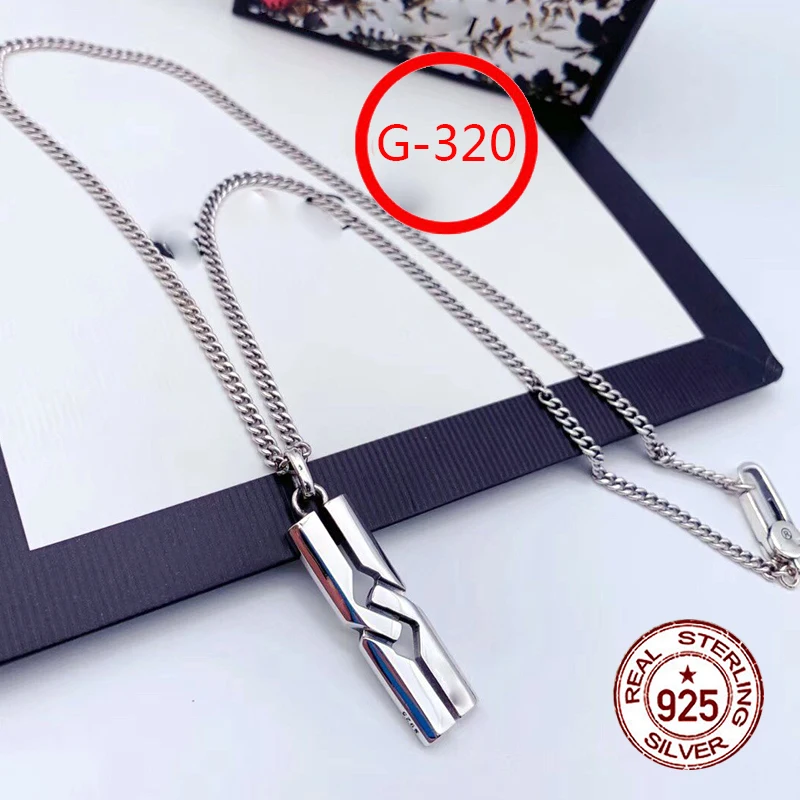 

G320 S925 Sterling Silver Necklace New Brand Couple Pattern Letter Personality Fashion Style Simple Style Gift Hot Sale