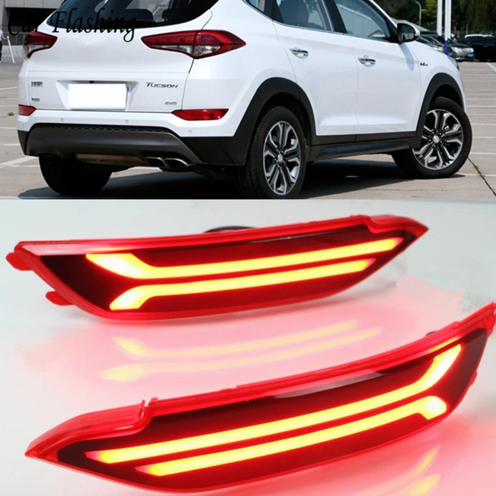 2PCS LED for hyundai tucson 2015 2016 2017 2018 2019 2020 Car Reflector Lamp Rear Fog Bumper Light Brake | Автомобили и мотоциклы