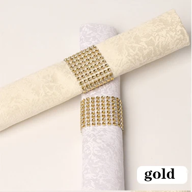 gold 6 шт., кольца для салфеток, стулья, пряжки, вечерние свадебные украшения, блестящие украшения, банты со стразами, держатель для салфеток ручной работы - Цвет: gold