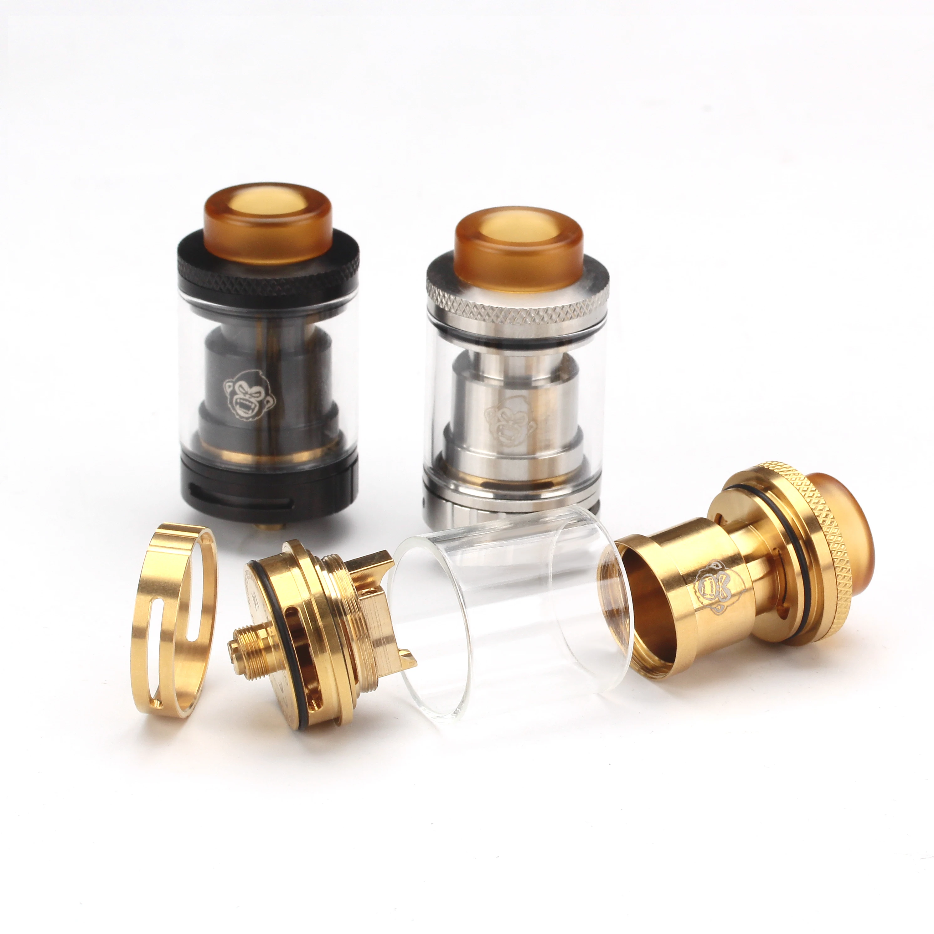 Атомайзер Coil Father SS RTA двойной 24 мм 3 мл стеклянная колба с верхней крышкой