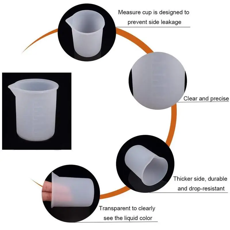 

New 1Pcs 100ml Measuring Cup Wash-Free Silicone Cup DIY Transparent Making Kitchen Cup Scale With Tool Tools Handmade Pract U6M6