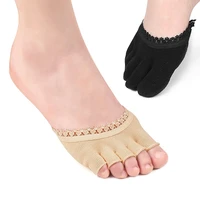 1 pair five finger forefoot socks high heels invisible foot pads lace half socks