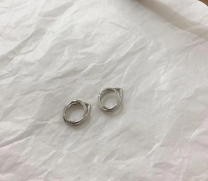 silver Шикарные Серебряные Золотые геометрические открытые круглые серьги маленькие жемчужные клипсы на серьги без пирсинга минималистичные серьги-Каффы - Окраска металла: silver