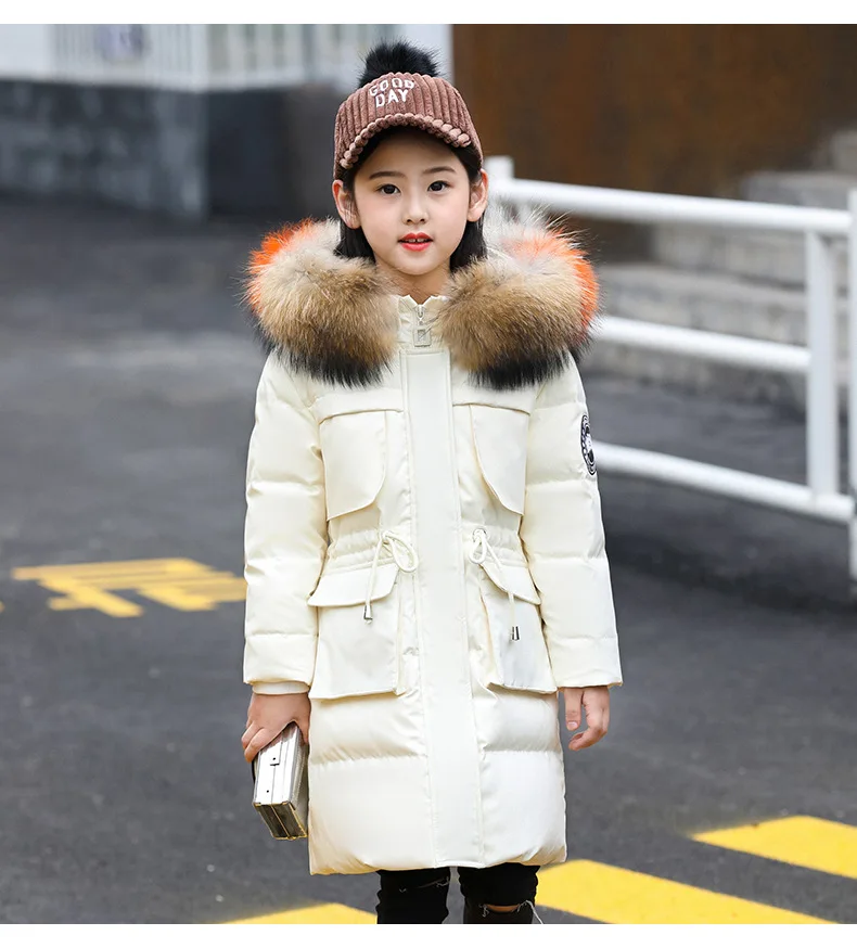 2019 пуховое пальто для девочек зимняя детская парка куртки теплая Подростковая