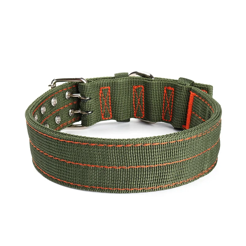 Регулируемый ошейник для собак зеленый цвет двойной большой средний размер L/XL