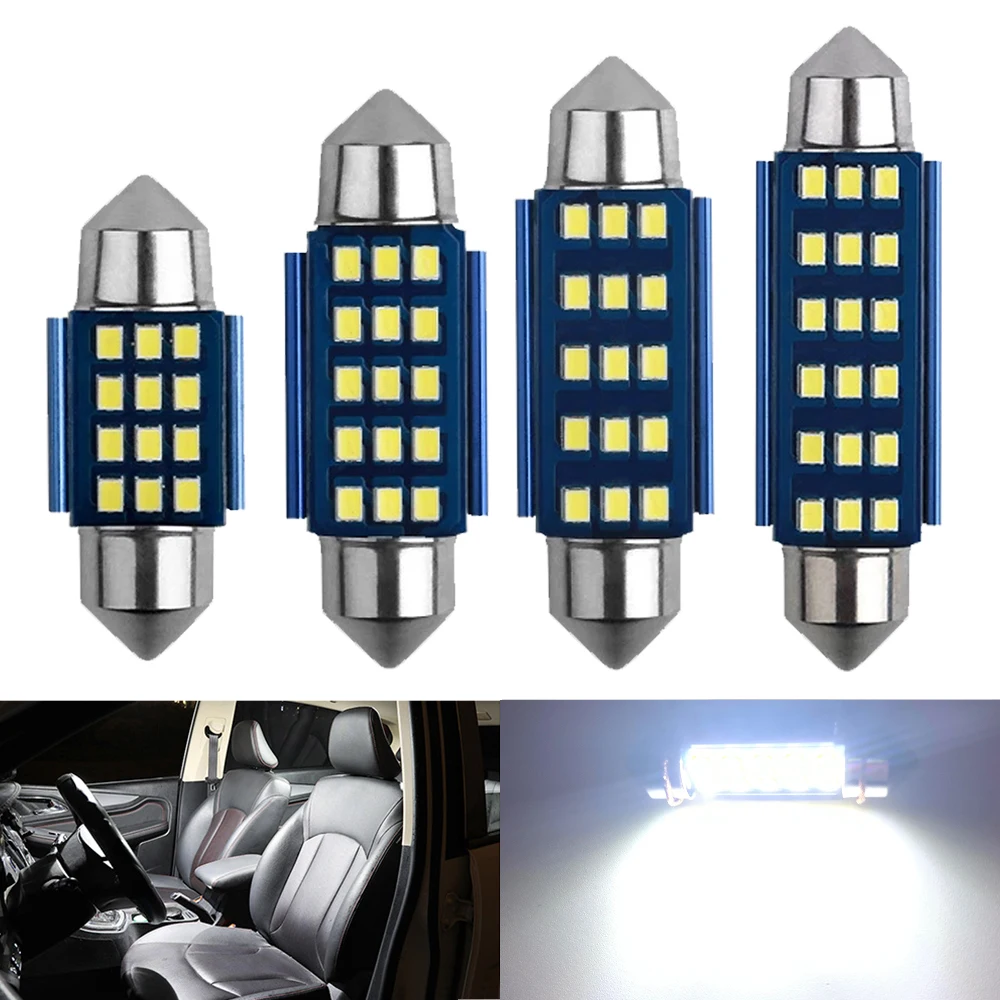 2x C10W C5W LED Canbus Festoon 31mm 36mm 39mm 41mm 2016 for Car Bulb Interior Reading Light License Plate Lamp White Free Error