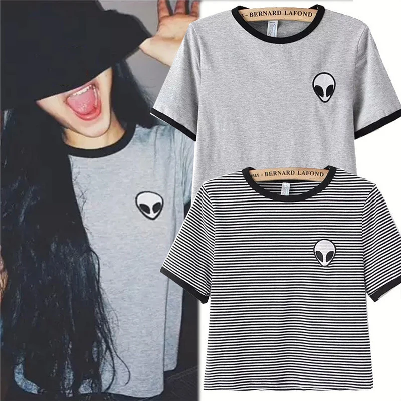 Женские летние футболки для молодых девушек Модный укороченный топ с принтом