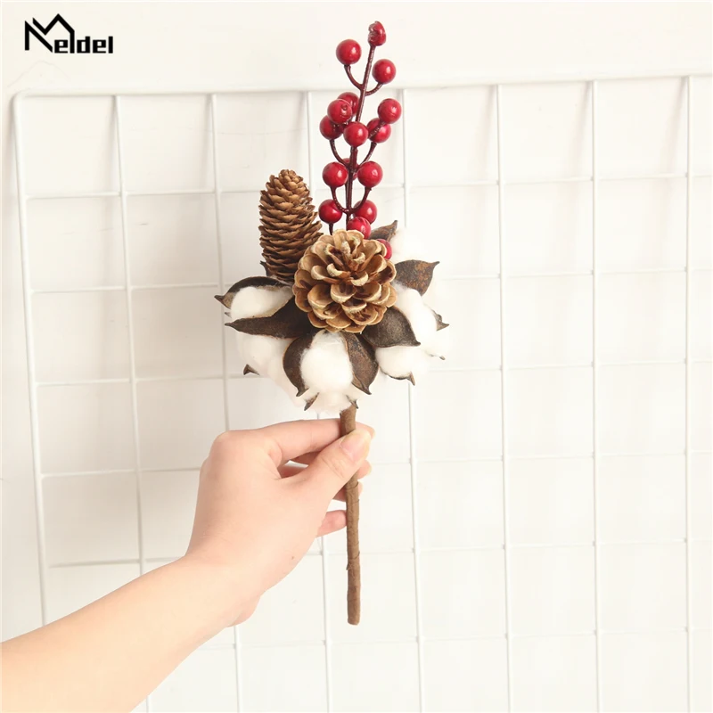 Натуральные Сушеные стебли хлопка Meldel букет сделай сам искусственный цветок