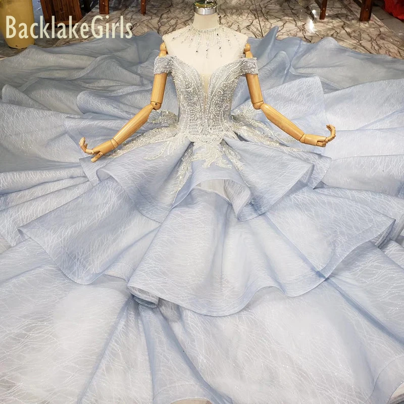 BGW сексуальное голубое вечернее платье с v-образным вырезом и открытыми плечами