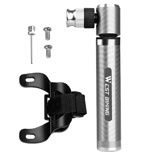 

WEST BIKING Mini Portable Aluminium Alloy Bicycle Air Pump Bike Tire Inflator Super Light Accessories MTB Road Bike Cycling Pump