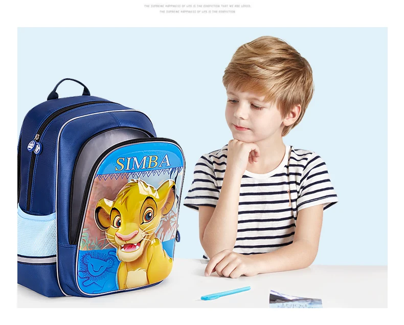Настоящая Дисней Король Лев Simba Мультфильм Детская сумка-рюкзак для девочек и мальчиков дышащая школьная сумка подарок на день рождения