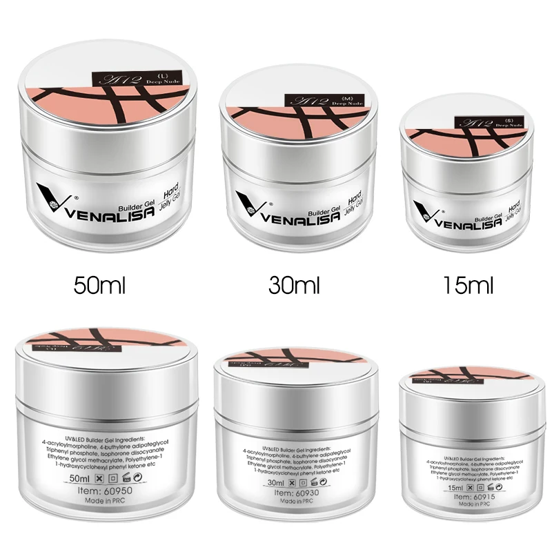 

hard jelly builder nail extend gel Venalisa poly nail gel 15ml nail art french nail DIY gum clear camouflage color fibreglass