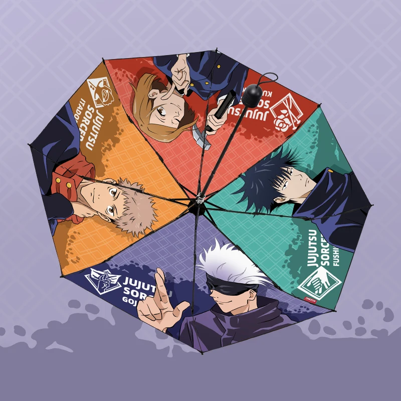 

Anime Jujutsu Kaisen Fushiguro Megumi Dual-use Umbrella Portable Folding Sun Rain Umbrella Men Women Student Umbrella Xmas Gifts