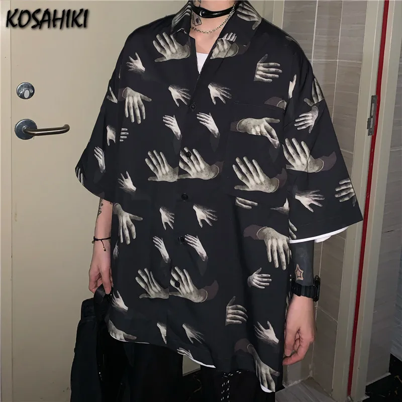 

Женская свободная рубашка с принтом, в Корейском стиле