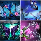 Алмазная 5D картина с бабочками и цветами, домашний декор, вышивка, круглая дрель, изображение растений, насекомых, стразы, полная вышивка