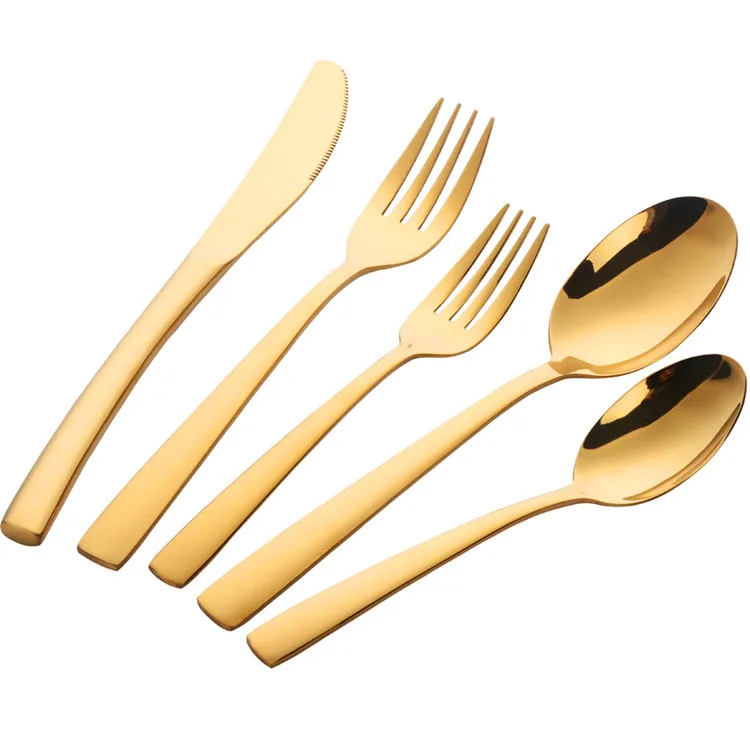 Gold 20pcs 20шт роскошный синий набор столовых приборов из нержавеющей стали набор посуды черные столовые приборы для ресторана нож, вилка, набор посуды в западном стиле - Цвет: Gold 20pcs