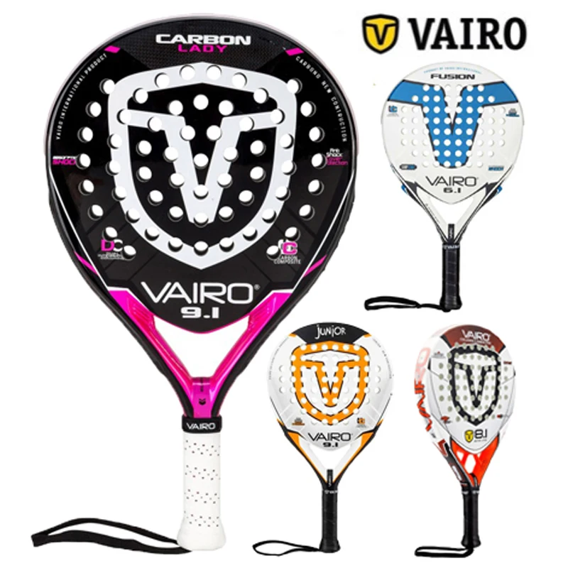 

Vairo Padel Racket Porfessional Series Palas Carbon Fiber Paddle EVA Face Beach Tennis Racket Cricket Bat Sports Accessories