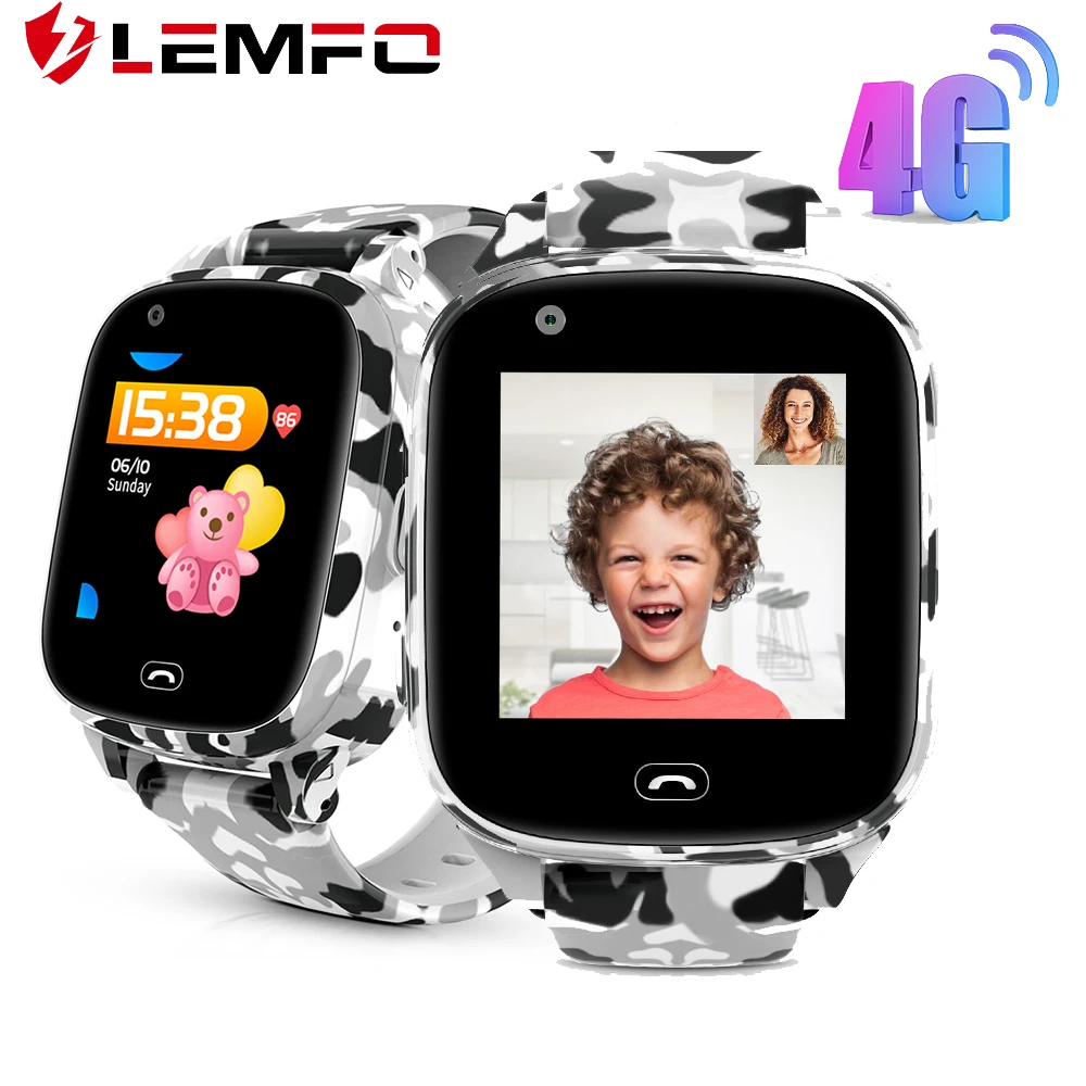 Детские Смарт часы LEMFO LEC2PRO GPS WIFI местоположение 4G Sim карта видеозвонки голосовой