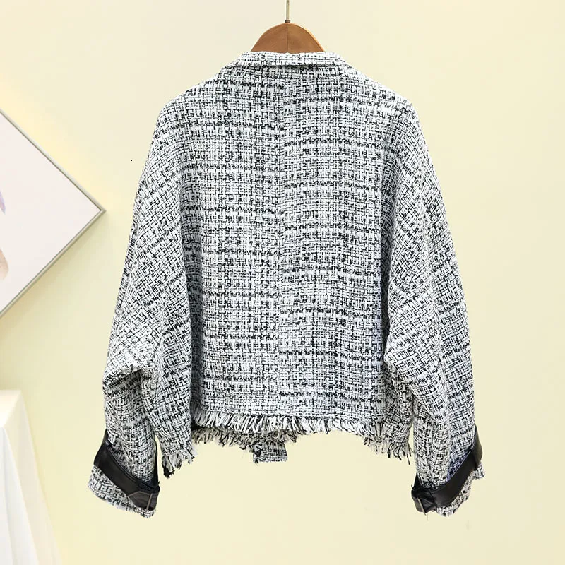 [EWQ] винтажная сумка из ПУ и кожи с длинными рукавами теплое свободное шерстяное