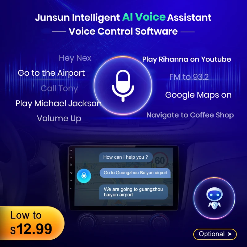 (код:RUMS1500) Junsun V1 Android 10 ИИ Голосовое управление DSP автомобильное