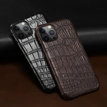 LANGSIDI Brand Original Crocodile Real Leather case For iphone 13 pro max 13pro 12 pro max 12mini 11 xs x Genuine leather covers