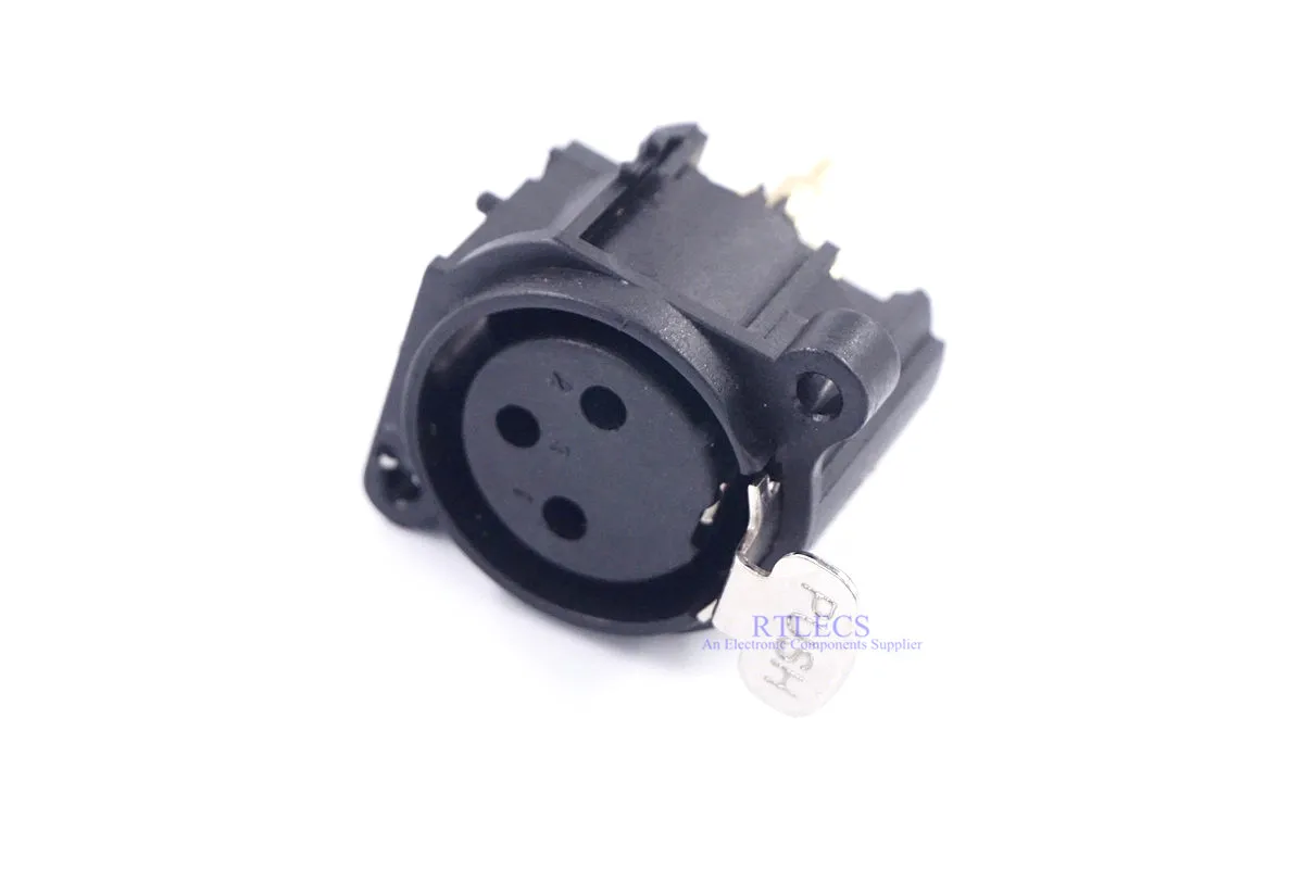 

2pcs Female 3 Pole Vertical PCB Mount XLR Receptacle Straight Through Holes Socket cross NC3FAV2 Stamped Leads Gold plated