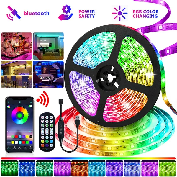 

Светодиодная ленсветильник RGB5050 с поддержкой Bluetooth и управлением через приложение