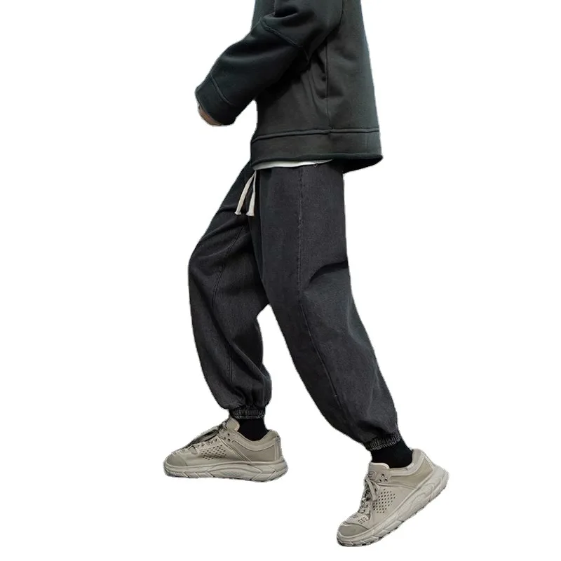 

Jeans Trousers Elastic Waist Male Trendy Loose Retro Harem Pants Casual Fashion Streetwear Winter Autumn Style 2021 New Design