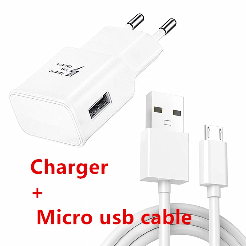 charger and cable Быстрое Адаптивное быстрое зарядное устройство USB портативное зарядное устройство для samsung S4 S6 S7 Edge A10 J7 J8 htc One E9 LG G4 MOTO G3 E4 - Тип штекера: charger and cable