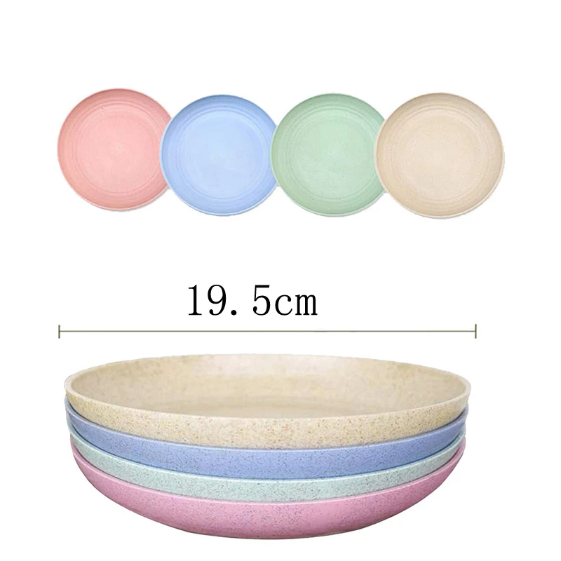 Набор тарелок и из пшеничной соломы 9 дюймов 4 шт|Блюдца тарелки| |