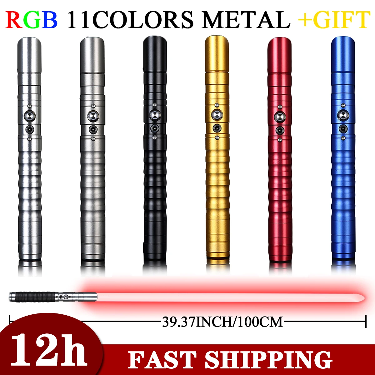 

Lightsaber RGB Heavy Dueling Sound Metal Handle 11 Color Changing Light Saber Force FX Blaster Laser Sword Cosplay Toy Kids Gift