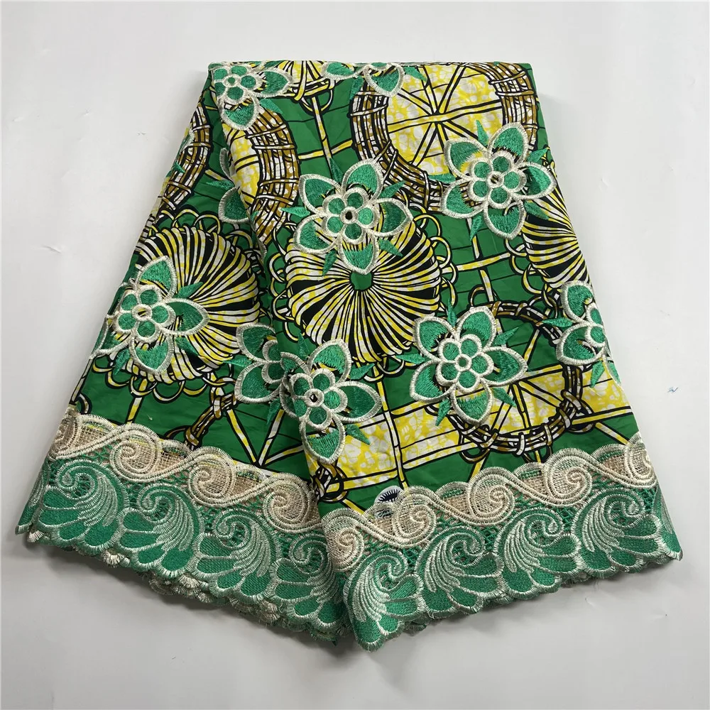 

Вышитая 100% Оригинальная Ткань из настоящей вощеной Анкары, африканская вощеная ткань, квадратная ткань, Голландская ткань, 6 ярдов для шитья