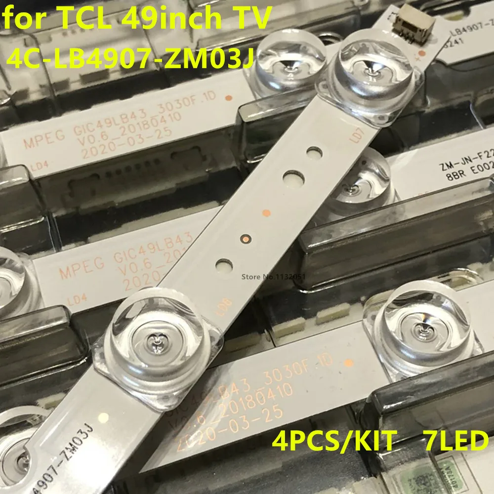 

Светодиодная подсветка T C L 49D6 49V2 49S2 4C-LB4907-ZM03J ZM-JN-F 19 GIC49LB43-3030 4 шт. 7 светодиодный