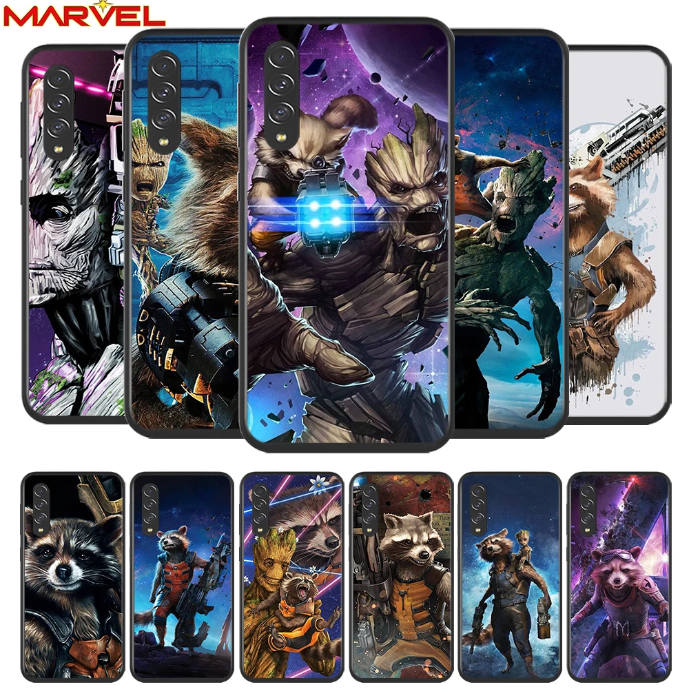 

Rocket Raccoon Marvel for Samsung Galaxy A90 A80 A70 A60 A50 A40 A2Core A10 M31 M21 M60 M40 M30 Soft Black Phone Case