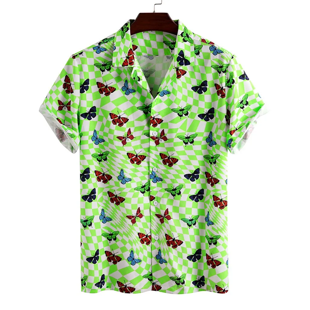 

Casual shirts for men Hawaiian Printed mens shirts Turn Down Collar Short Sleeve Summer harajuku shirt blouse Top chemise homme