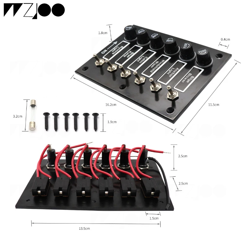 12-24V 3/6 Gang ON-OFF Toggle Switch Panel Dual USB Socket Charger LED Voltmeter 12V Power Outlet for Car Boat Marine RV Truck | Автомобили