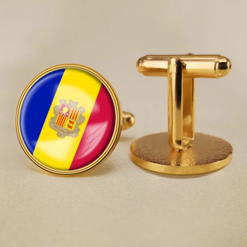 Запонки герб Андорры карта флаг Государственный | Украшения и аксессуары